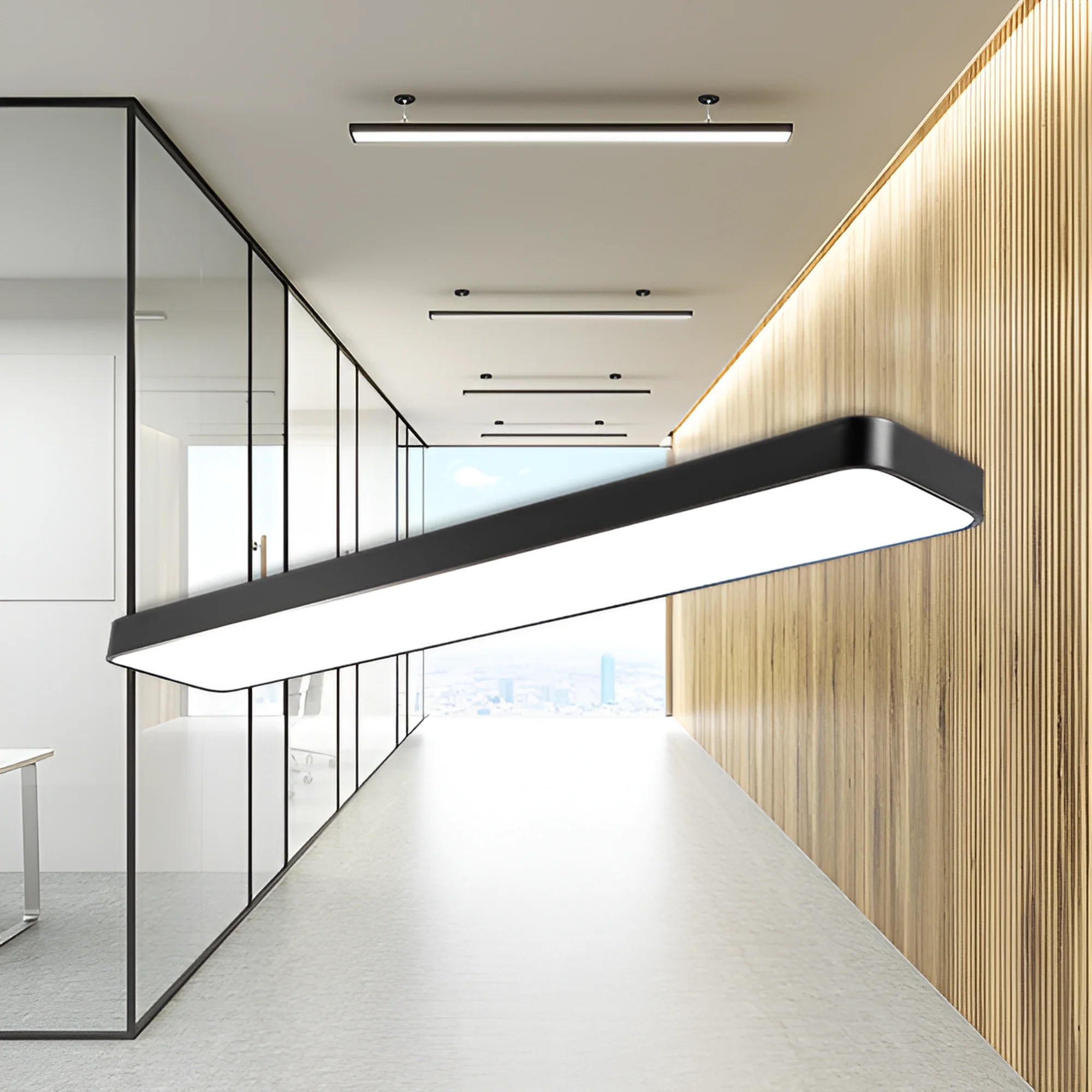LED plafonjera pravougaona 1200×200 45W CCT crna Braytron Blade