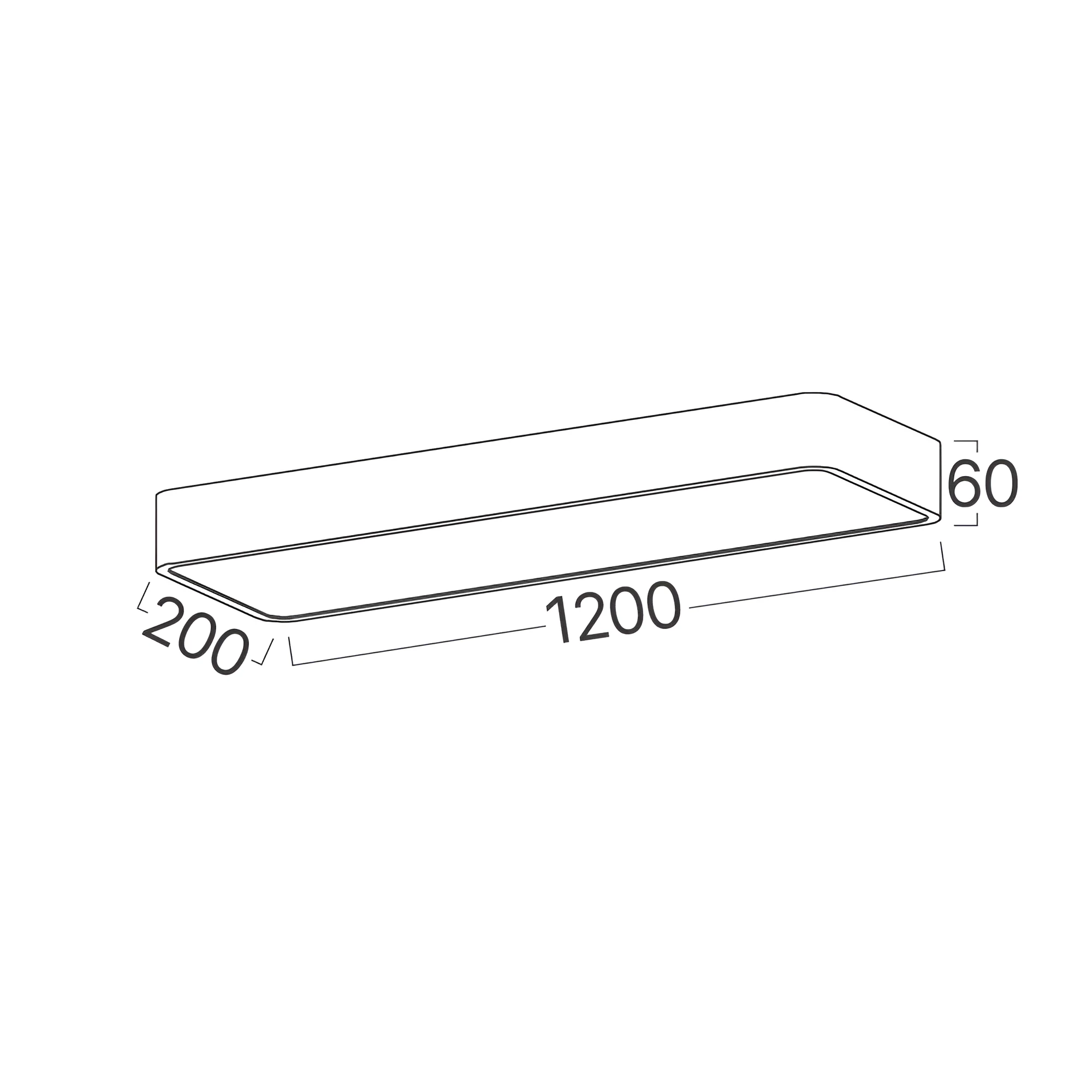 LED plafonjera pravougaona 1200x200 45W CCT crna Braytron Blade - Slika 4