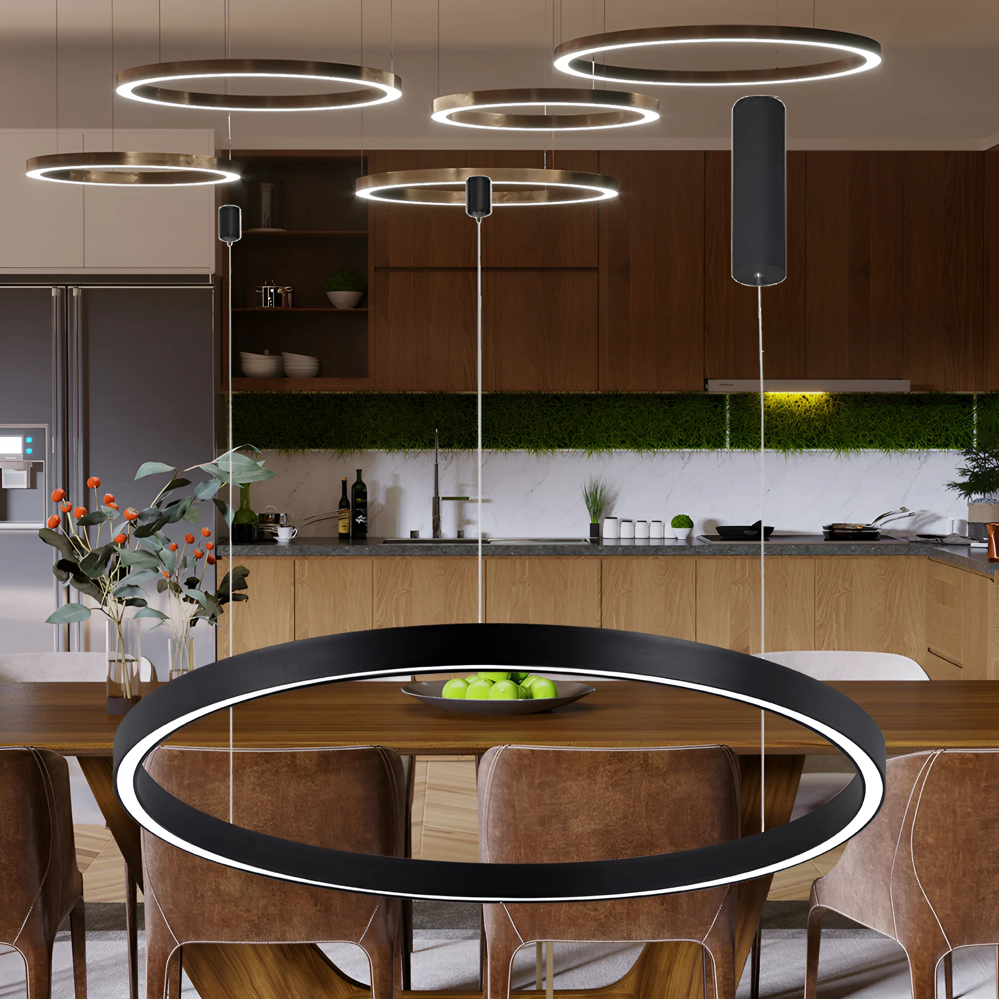 Braytron Lina viseca LED svetiljka okrugla 35 W CCT Crna