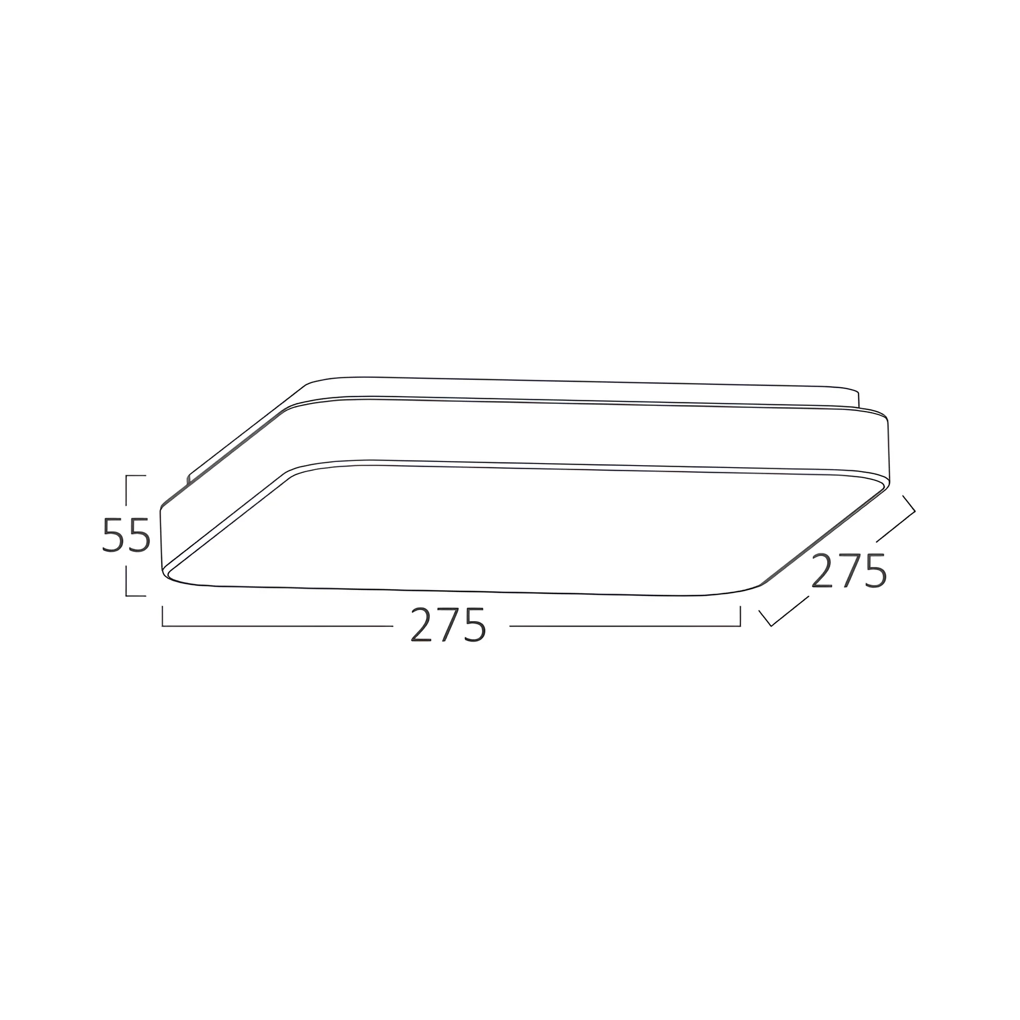 LED plafonjera kvadratna 275x275 18W 6500K IP20 Braytron Jade - Слика 5