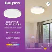 LED plafonjera okrugla Ø480 36W CCT bela IP20 Braytron Bella (tanak profil)
