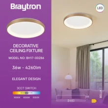 LED plafonjera okrugla Ø480 36W CCT zlatna IP20 Braytron Bella