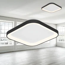 LED plafonjera kvadratna 480×480 36W CCT crna IP20 Braytron Bella