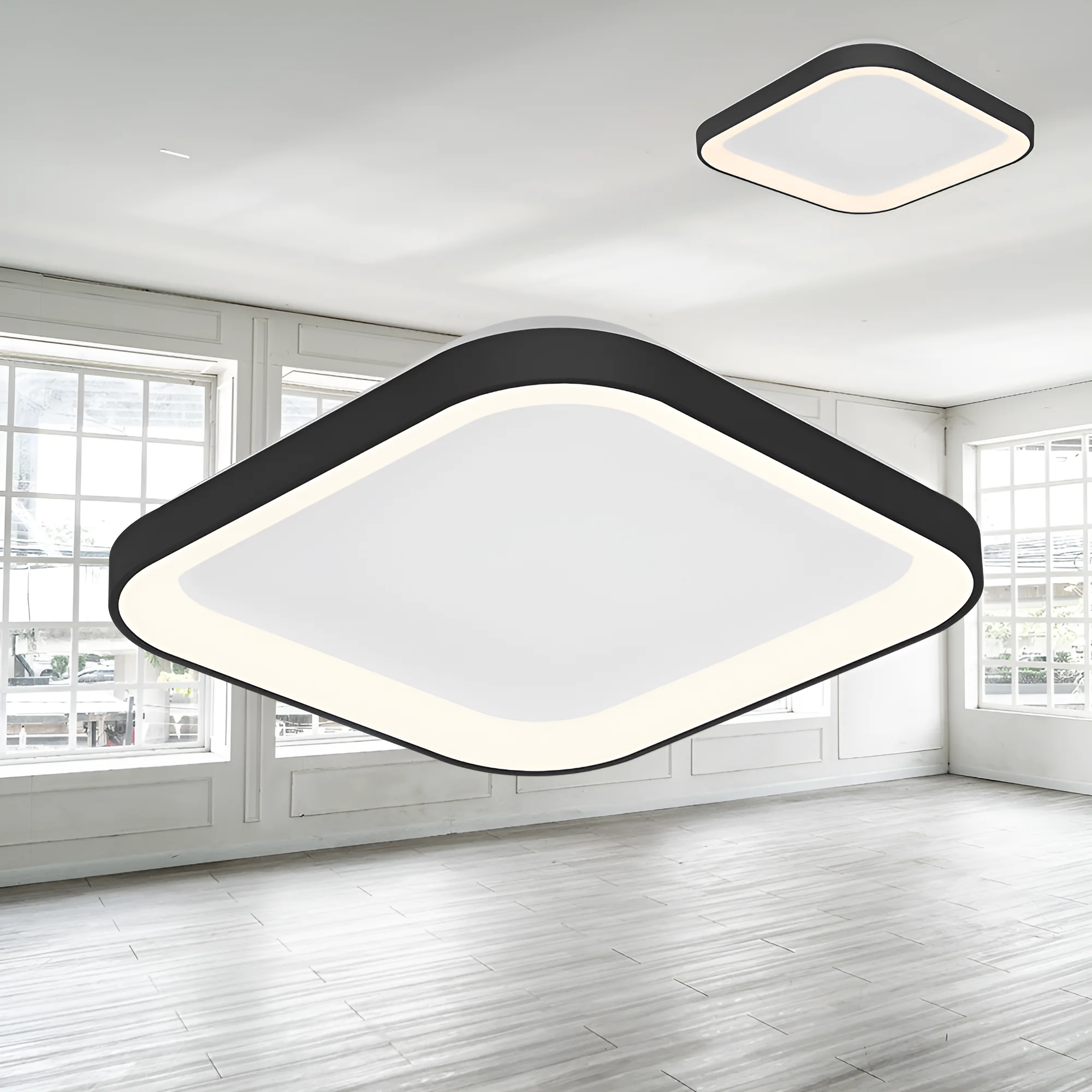 LED plafonjera kvadratna 480×480 36W CCT crna IP20 Braytron Bella