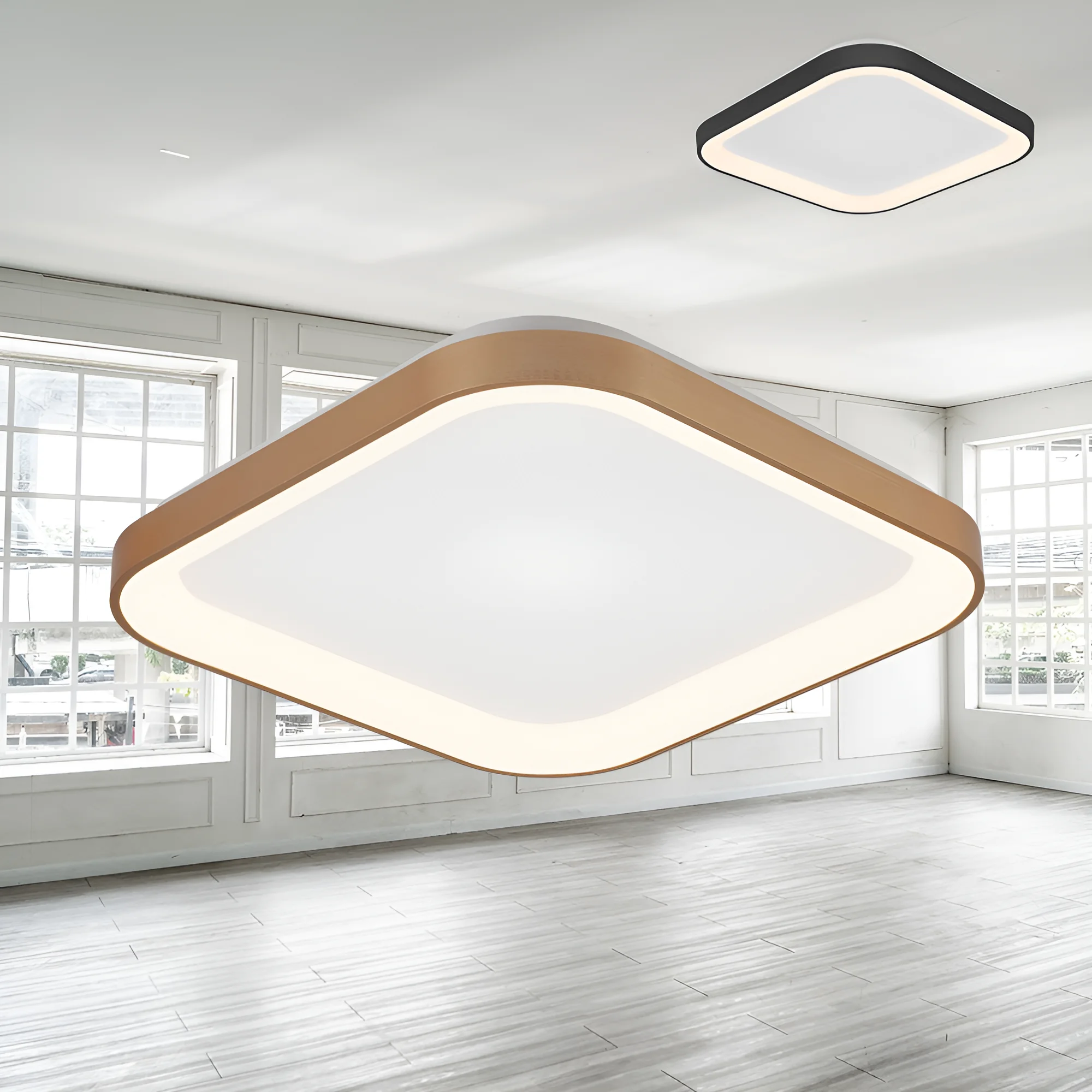 LED plafonjera kvadratna 480×480 36W CCT zlatna IP20 Braytron Bella