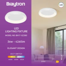 LED plafonjera okrugla Ø480 36W CCT bela IP20 Braytron Bella (srednji profil)