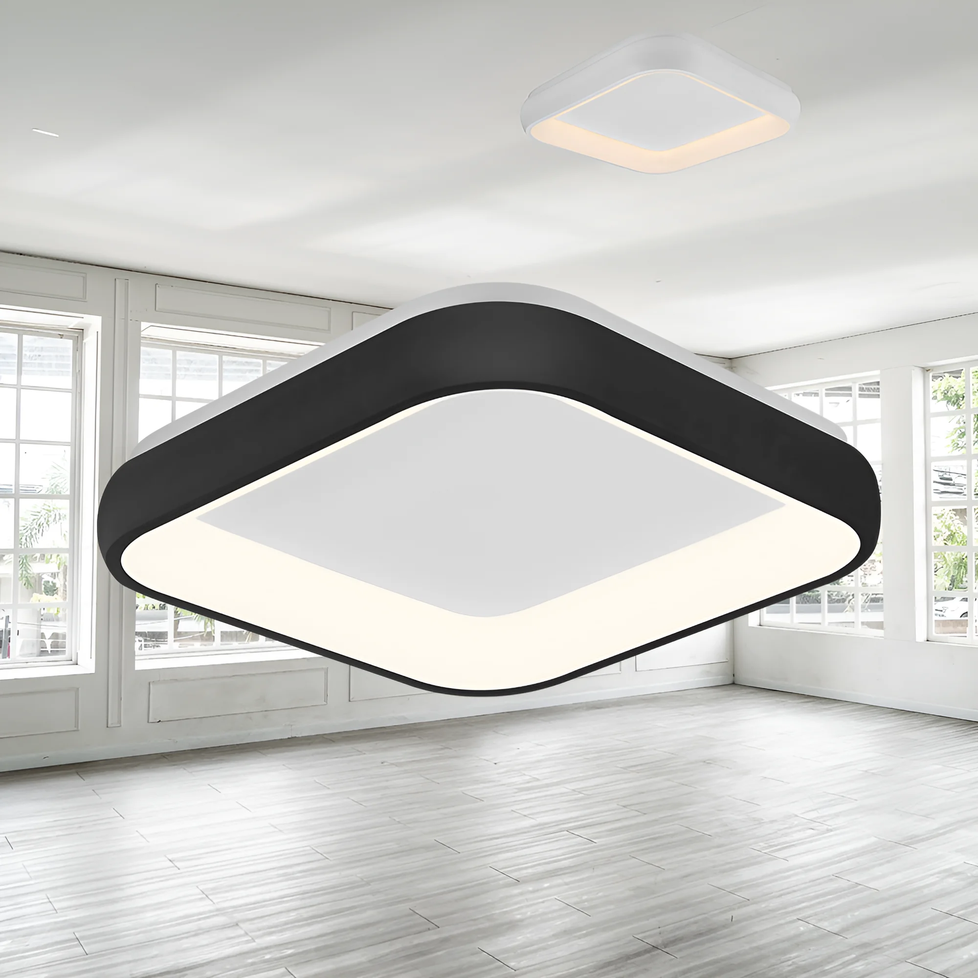 LED plafonjera kvadratna 480×480 36W CCT crna IP20 Braytron Bella II