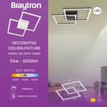 LED plafonjera kristalna 55W CCT bela sa daljinskim IP20 Braytron Crystal