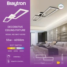 LED plafonjera kristalna 55W CCT bela sa daljinskim IP20 Braytron Crystal II