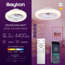 LED plafonski ventilator 450 mm 40W Braytron Fancy