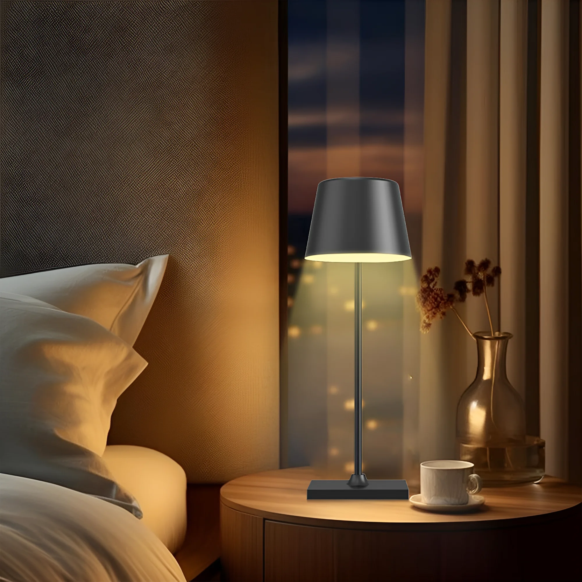 Punjiva LED stona lampa 3W 3000K crna Braytron Tower