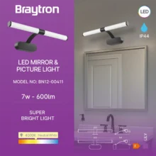 LED svetiljka za ogledalo 400 mm 7W 4000K crna IP44 Braytron Lily