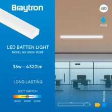 LED linijska svetiljka 1,2 m 36W CCT Braytron ProLine Pro