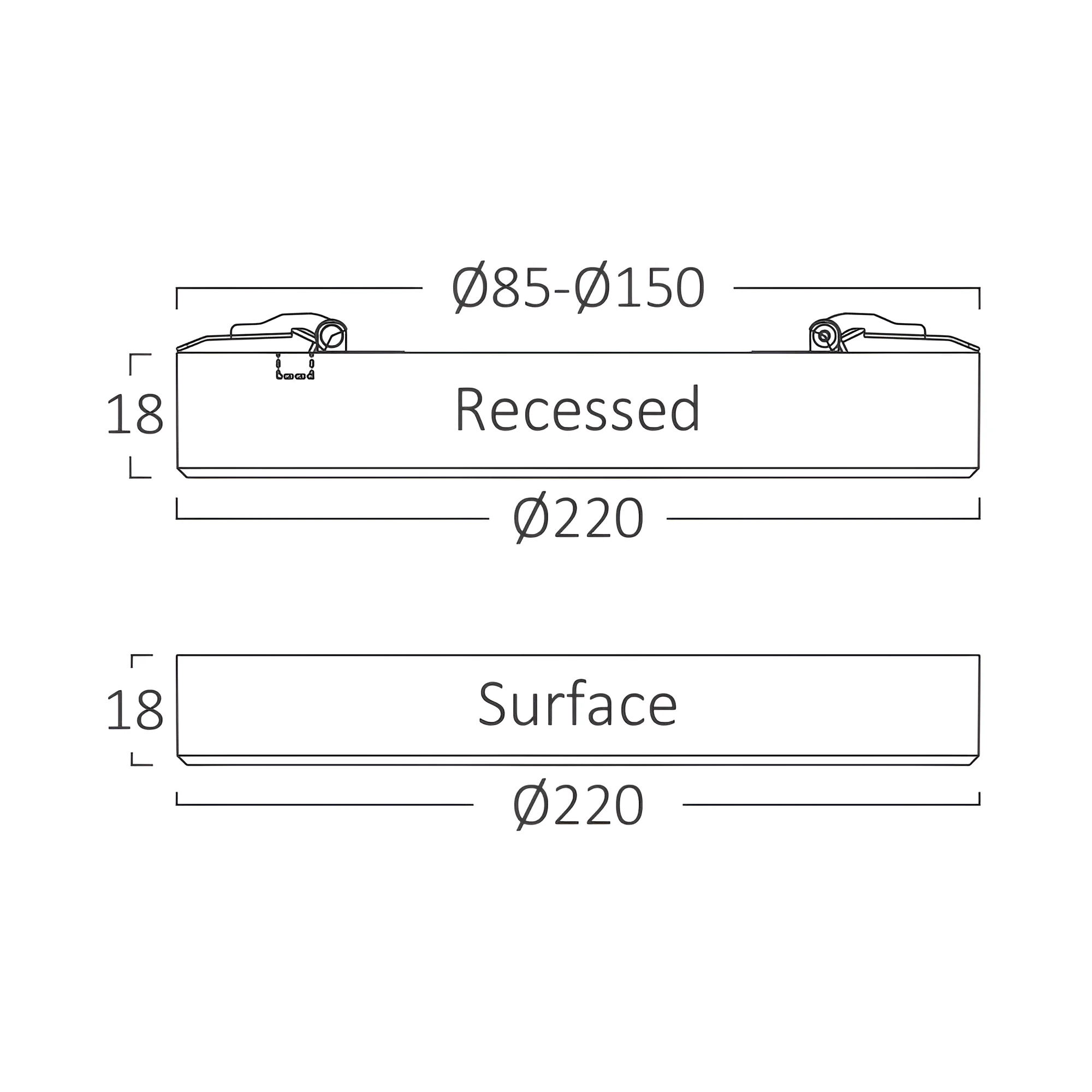 LED panel ugradni sa senzorom okrugli 9" 20W CCT bela Braytron PanelLine - Слика 8
