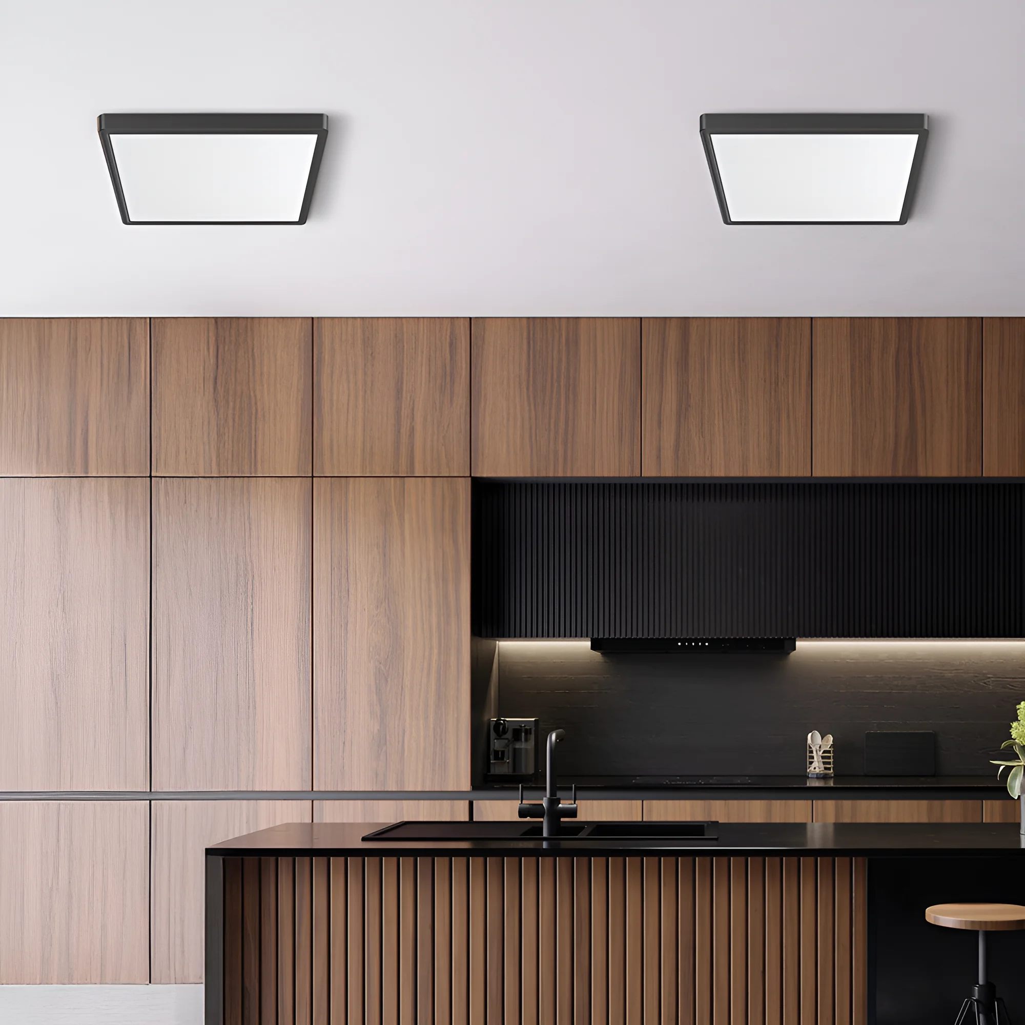 LED plafonjera kvadratna 20W crna CCT 3u1 Braytron Jade