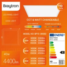 LED panel ugradni 595×595 40W CCT Braytron FlatLine