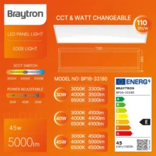 LED panel ugradni 295×1195 45W CCT Braytron FlatLine