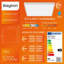 LED panel nadgradni 600×600 50W CCT Braytron LumiPanel