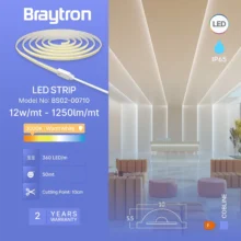 LED COB traka 220V 12W/m 360LED 3000K IP65 Braytron CobLine