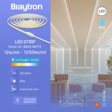 LED COB traka 220V 12W/m 360LED 6500K IP65 Braytron CobLine
