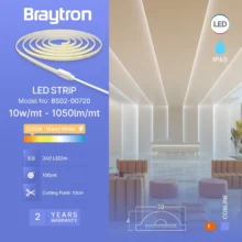 LED COB traka 220V 10W/m 240LED 3000K IP65 Braytron CobLine
