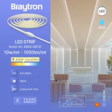 LED COB traka 220V 10W/m 240LED 4000K IP65 Braytron CobLine