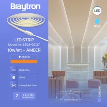 LED COB traka 220V 10W/m 240LED amber IP65 Braytron CobLine