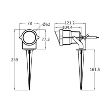 LED ubodna baštenska svetiljka 9W 6500K siva IP65 Braytron SpotLux