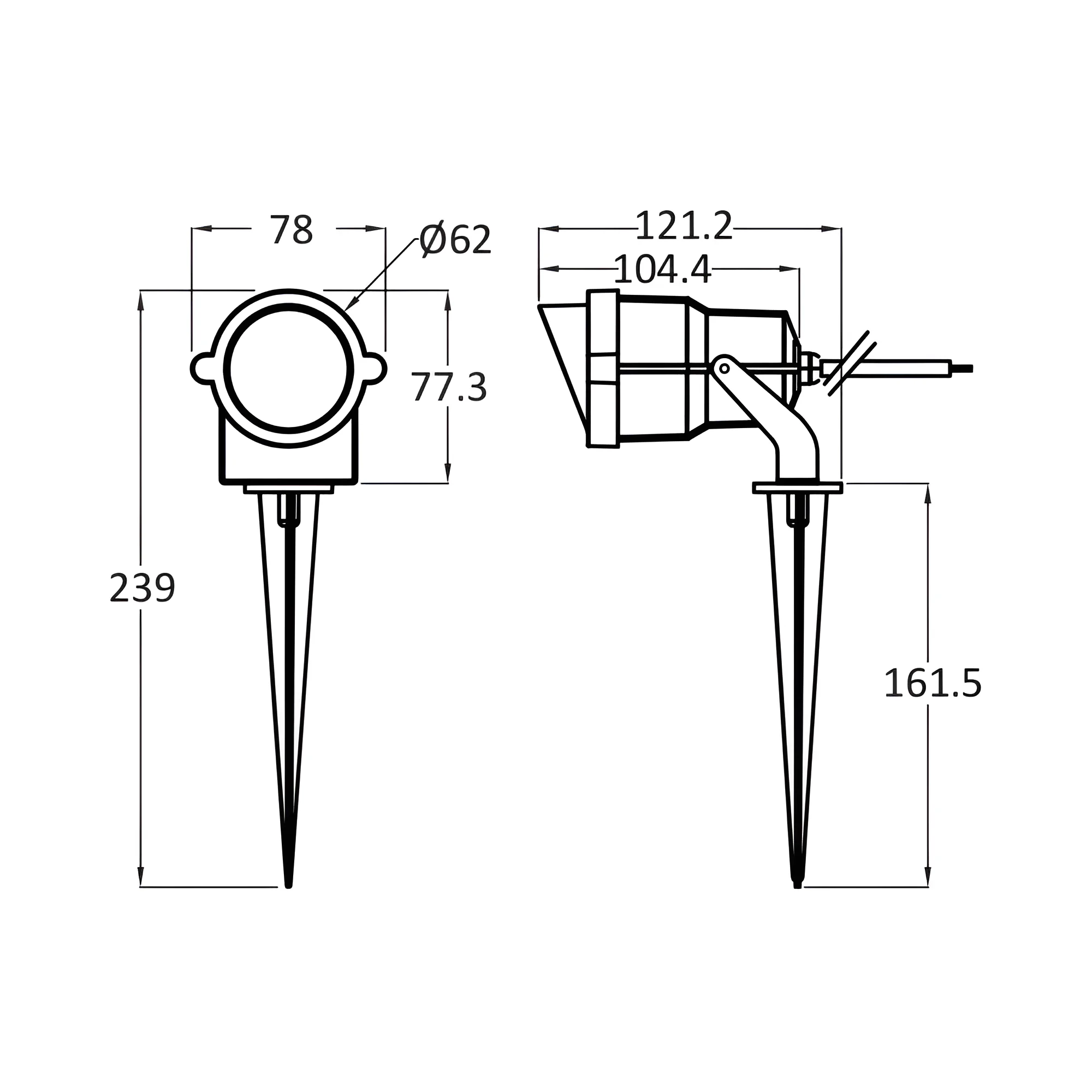 LED ubodna baštenska svetiljka 9W 6500K siva IP65 Braytron SpotLux - Слика 4