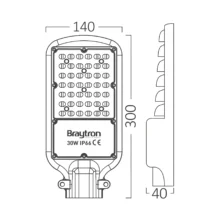 LED ulična svetiljka 30W 6500K siva StreetLine Compact IP66 Braytron