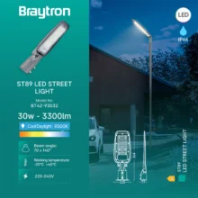 LED ulična svetiljka 30W 6500K siva StreetLine Plus IP66 Braytron