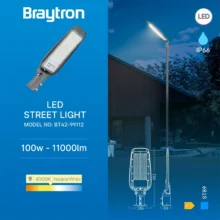 LED ulična svetiljka 100W 4000K siva StreetLine Plus IP66 Braytron