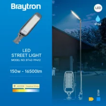 LED ulična svetiljka 150W 4000K siva StreetLine Plus IP66 Braytron