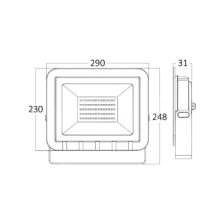 LED reflektor 100W 3000K siva IP65 Braytron Flood Standard