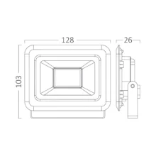 LED reflektor 20W 4000K crna IP65 Braytron Flood Flat