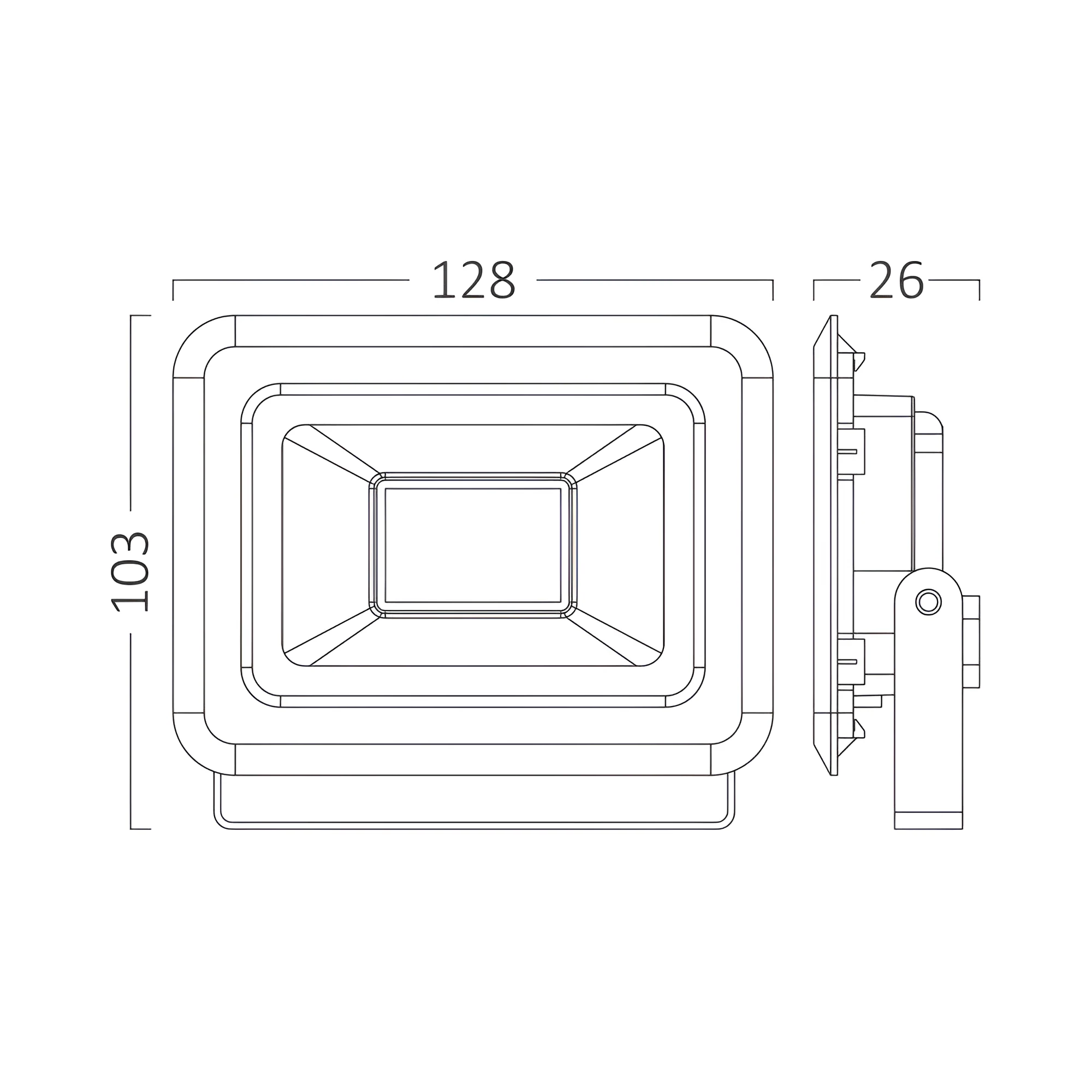 LED reflektor 20W 4000K crna IP65 Braytron Flood Flat - Слика 5