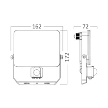 LED reflektor 30W CCT sa senzorom bela IP65 Braytron Flood White