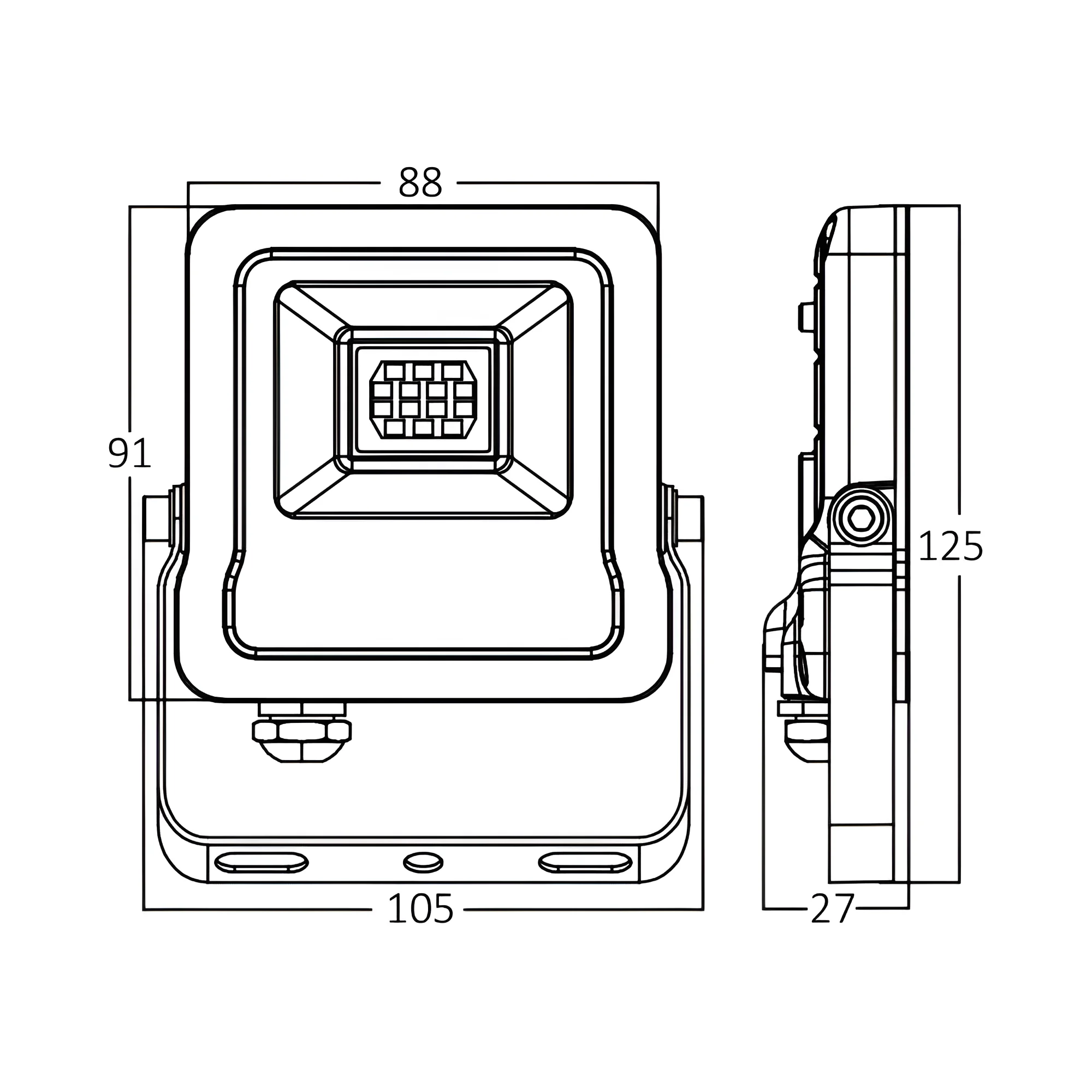 LED reflektor 10W 6500K siva IP65 Braytron Flood Slim - Слика 5