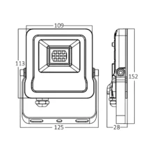 LED reflektor 20W 3000K siva IP65 Braytron Flood Slim