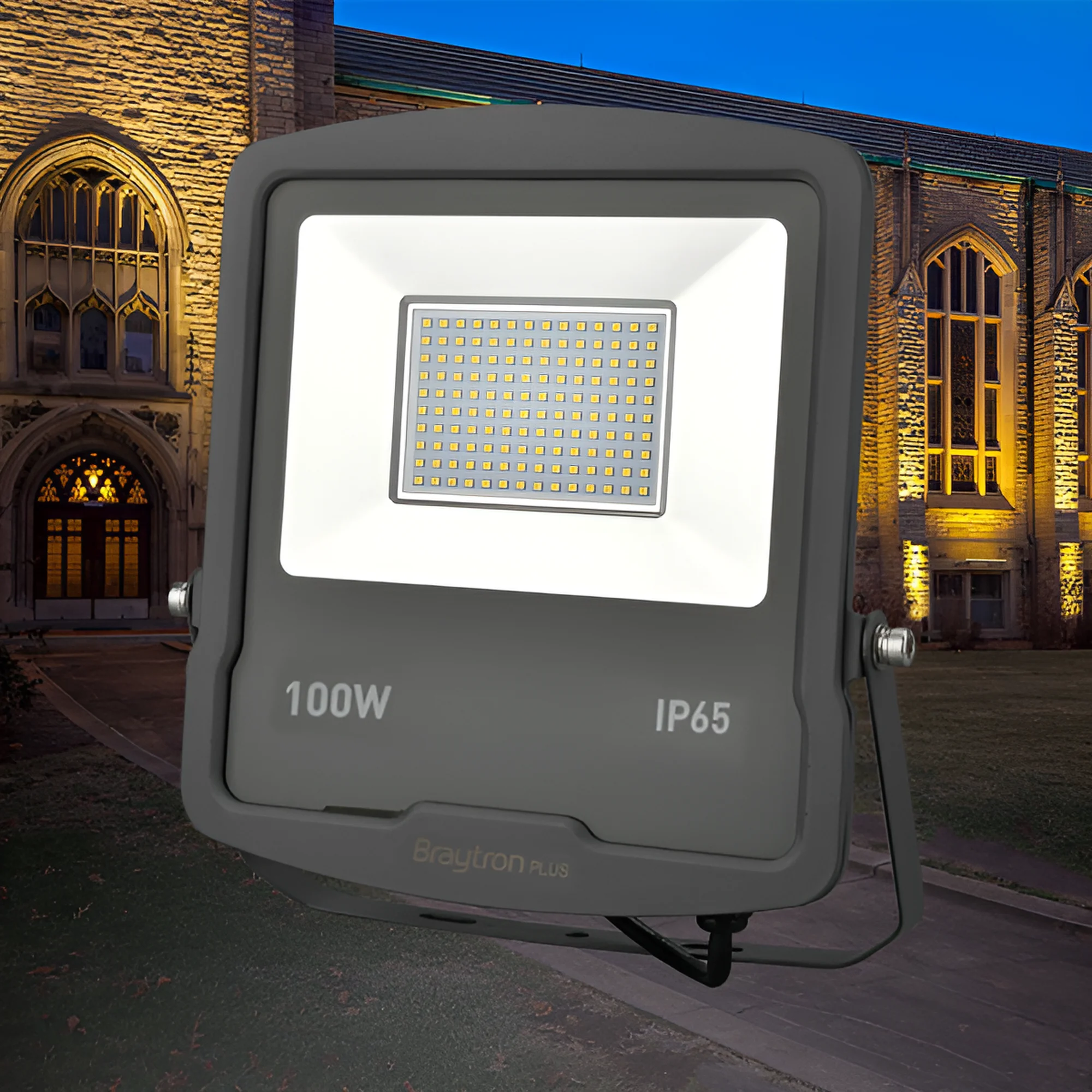 LED reflektor 100W 4000K siva IP65 Braytron Flood Slim