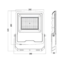 LED reflektor 100W 4000K siva IP65 Braytron Flood Slim