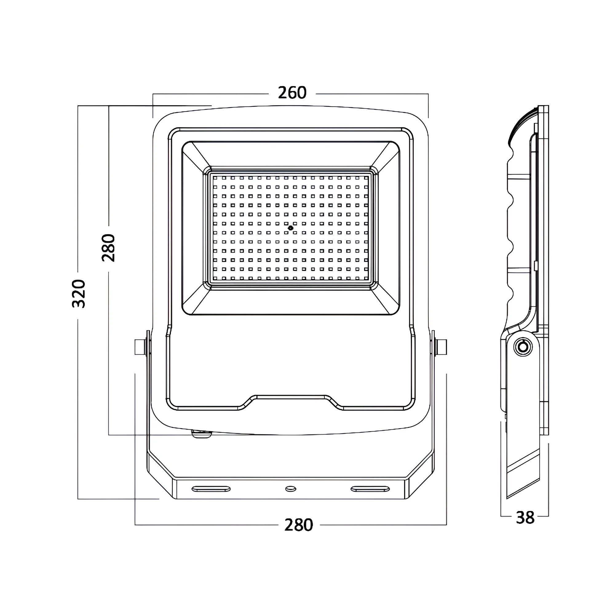 LED reflektor 100W 4000K siva IP65 Braytron Flood Slim - Слика 5