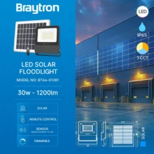 Solarni LED reflektor Bry Solar PL 30W CCT daljinski IP65