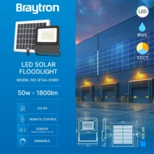 Solarni LED reflektor Bry Solar PL 50W CCT daljinski IP65