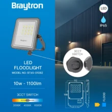LED reflektor 10W CCT siva IP65 Braytron ProFlood