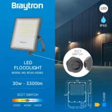 LED reflektor 30W CCT siva IP65 Braytron ProFlood