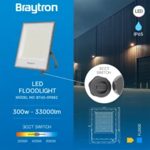 LED reflektor 300W CCT siva IP65 Braytron ProFlood