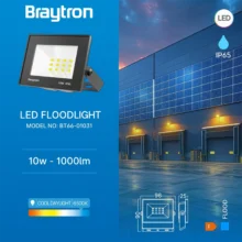 LED reflektor 10W 6500K crna IP65 Braytron Flood Compact