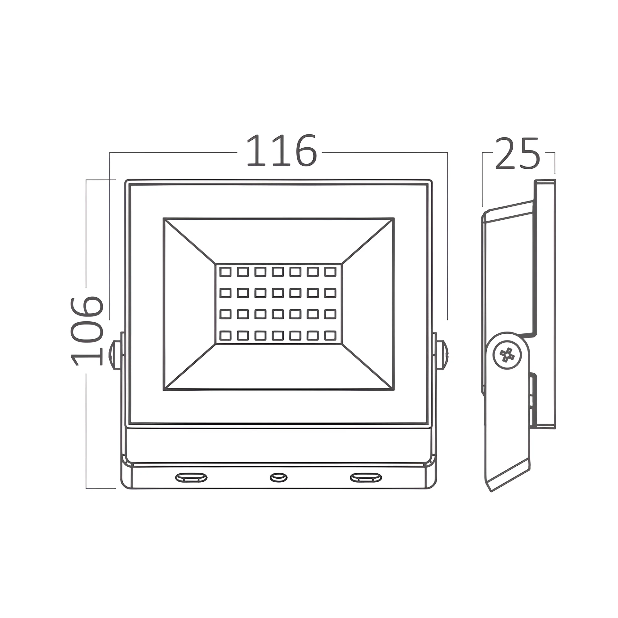 LED reflektor 20W 6500K crna IP65 Braytron Flood Compact - Слика 6