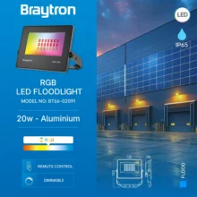 LED reflektor 20W RGB crna IP65 Braytron Flood Compact
